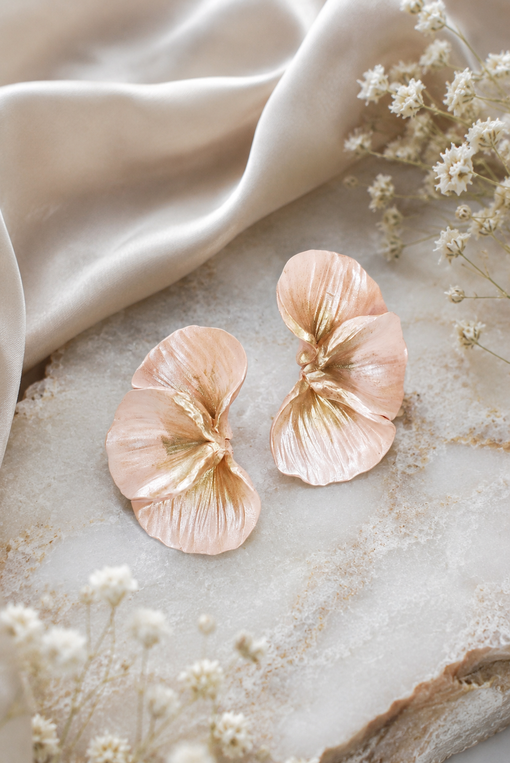 Blush Orchid Petal Earrings