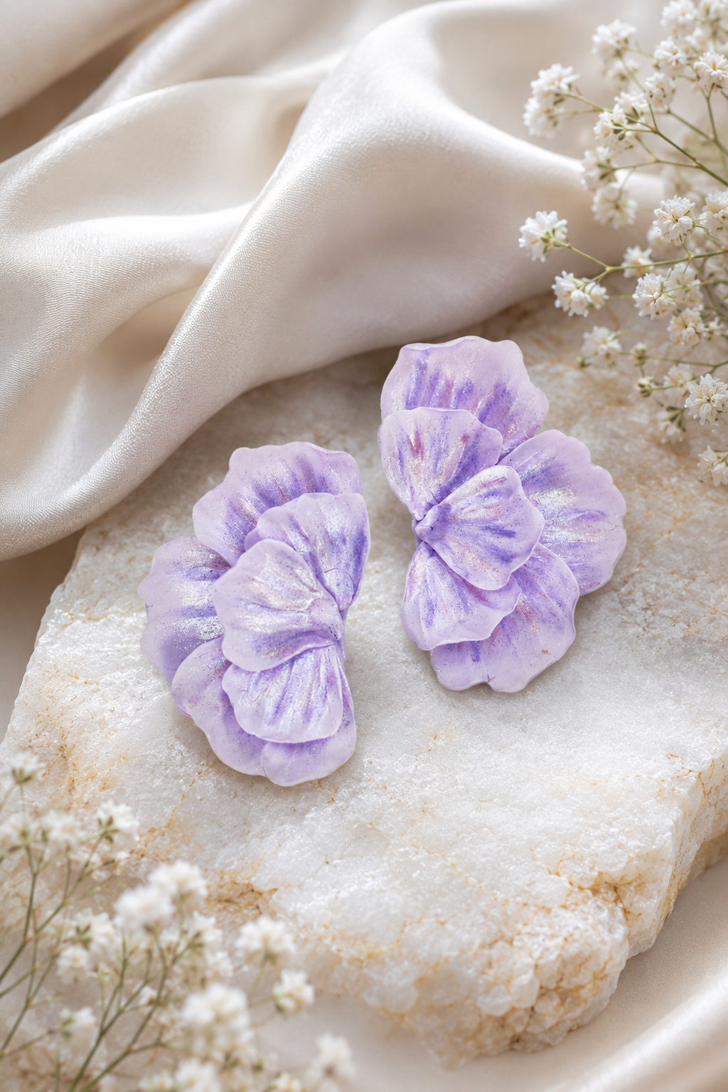 Lavender Petal Earrings