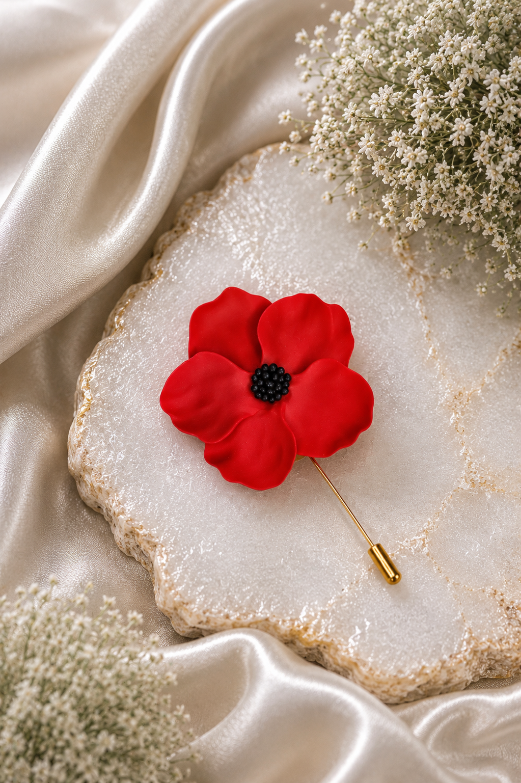 Large Red Poppy Stick Pin