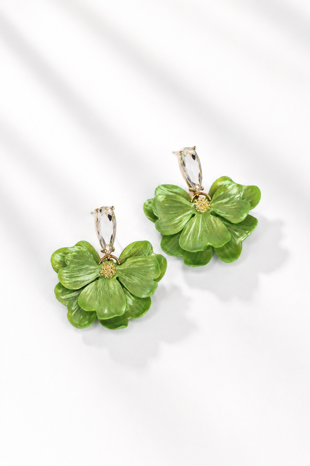 Chartreuse Petal Statement Earrings