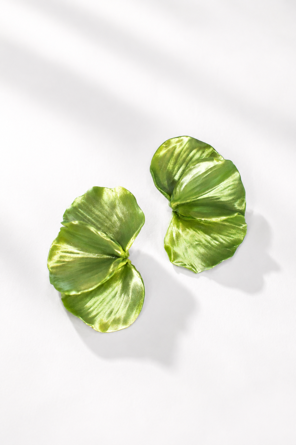 Chartreuse Half Wave Earrings