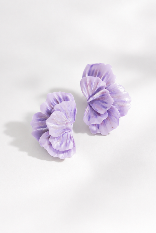 Lavender Petal Earrings