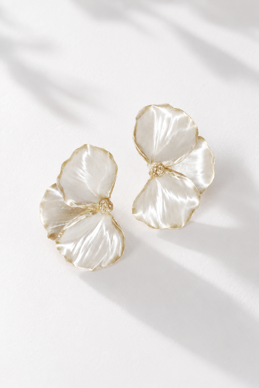 Pearl Petal Flower Earrings