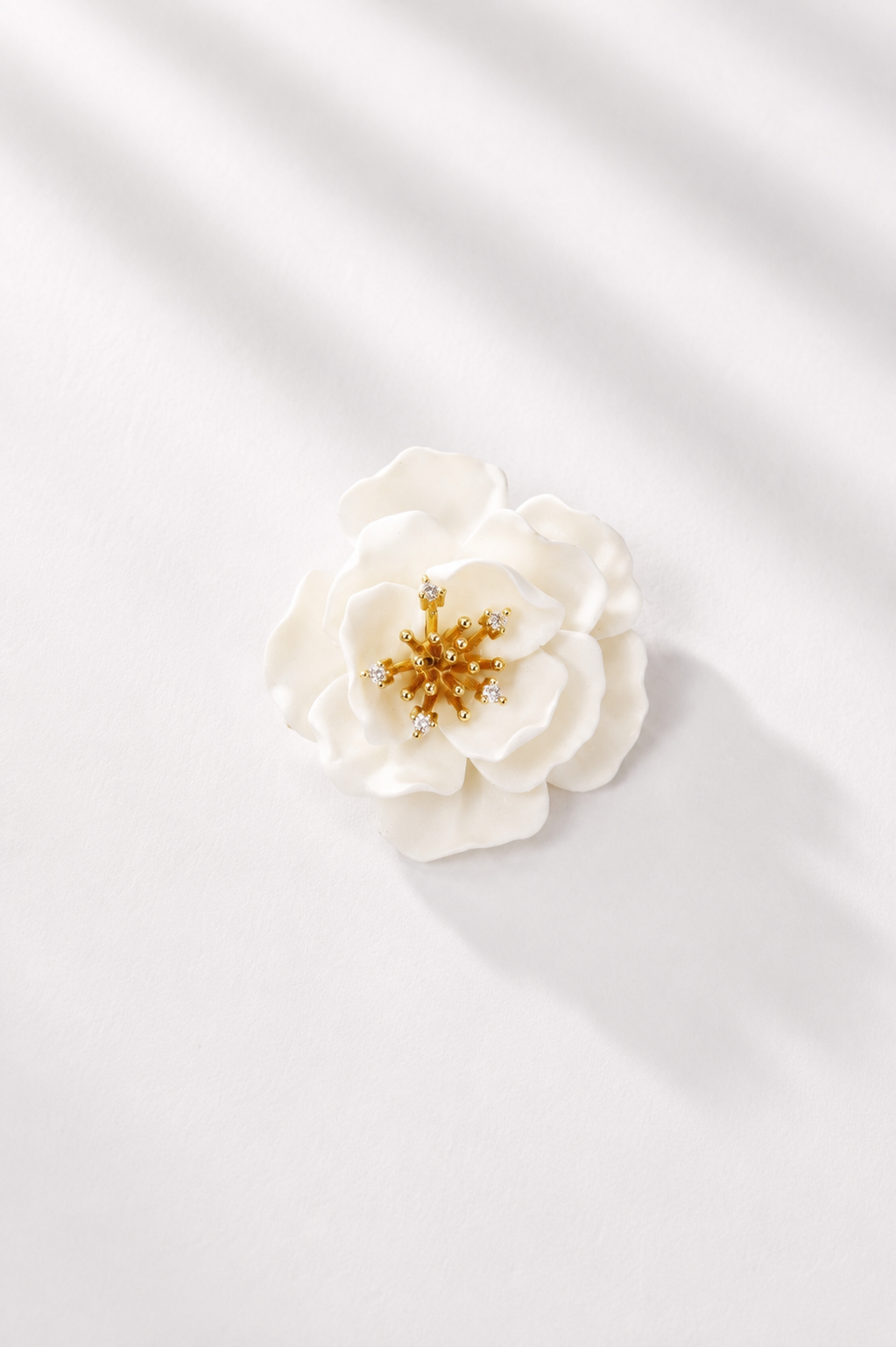 Ivory Blossom Polymer Clay Pin
