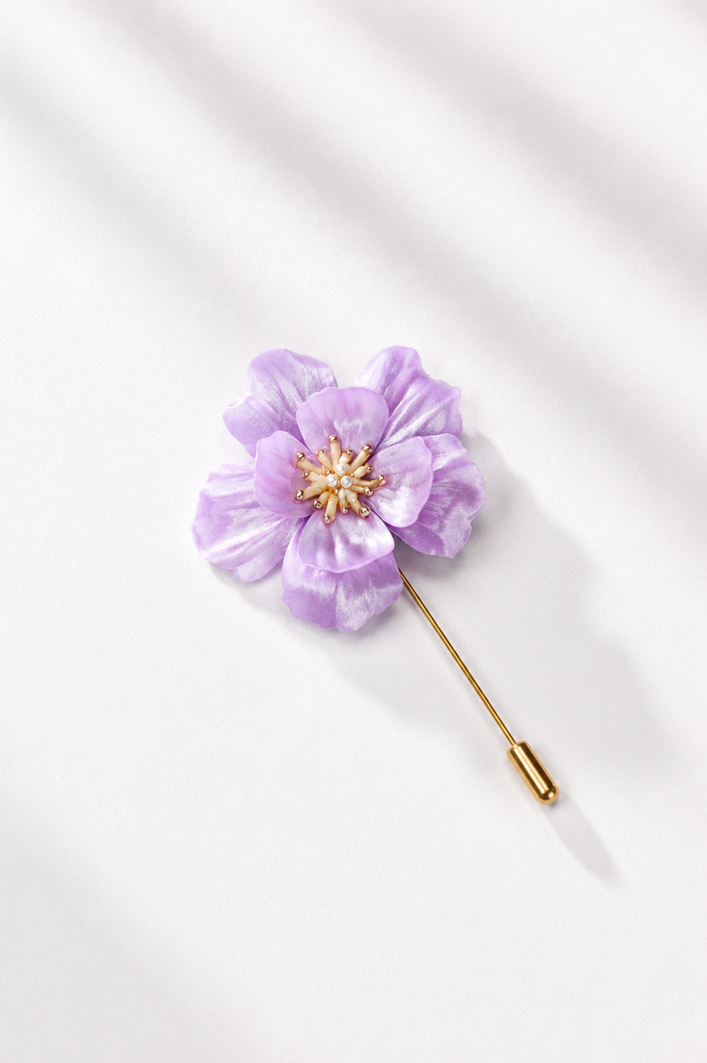 Lavender Shimmery Flower Stick Pin