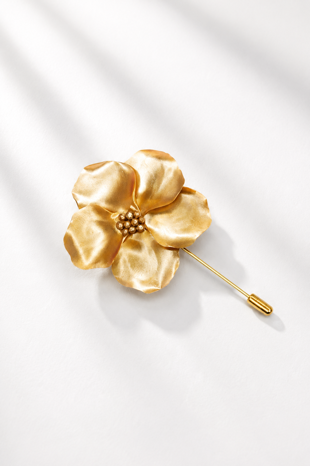Large Golden Magnolia Lapel Pin