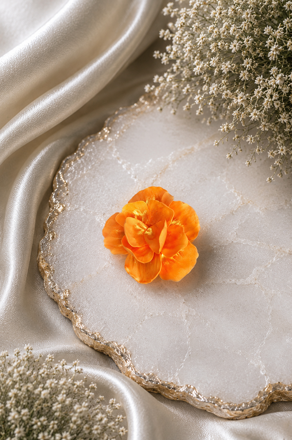Veuve Orange Peony Pin