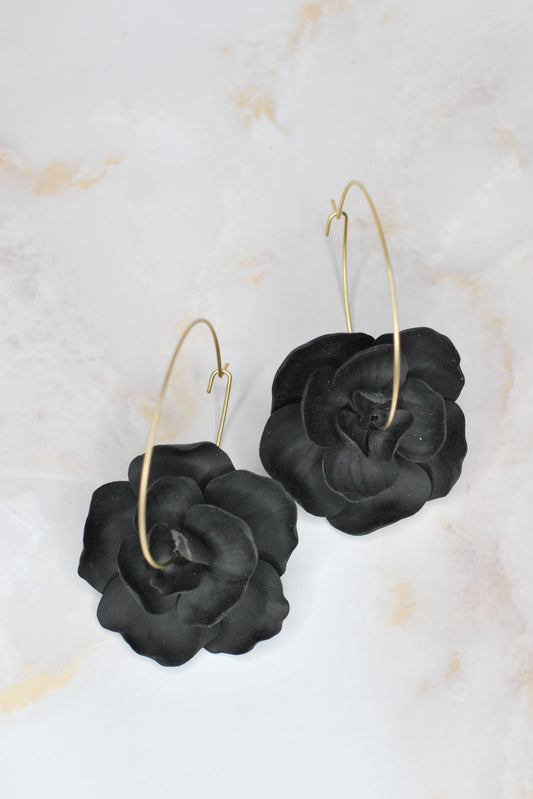 Black Flower Hoop