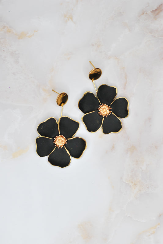 Black and Gold Trimmed Flowers