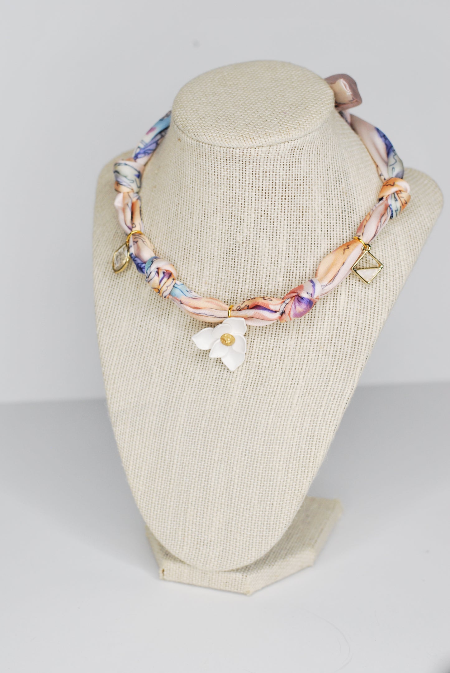 Magnolia Scarf Necklace Warm Colors